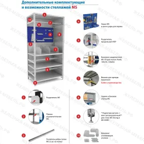 стеллаж ms standart 2000х1000х500 (5 полок, стойки ms 500)